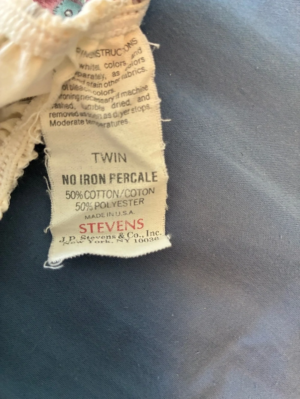 Vintage Floral Cotton Fitted Sheet ONLY, 1 pillowcase 2 valances - Twin
